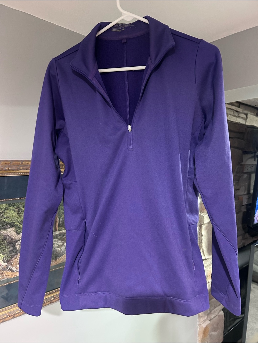 Nike Women's Purple Quarter-Zip Athletic Pullover